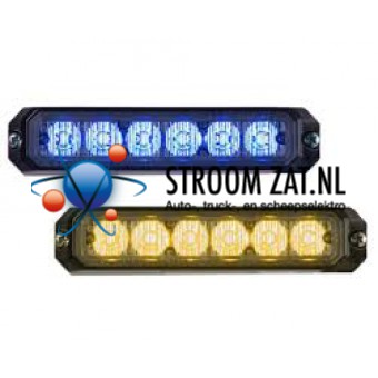 LED flitser Axixtech ministealth 6 Leds ECE R65 vlakke montage Oranje